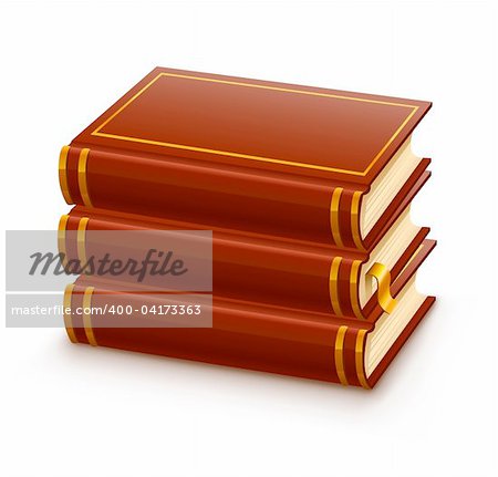 pile of closed red books vector illustration, isolated on white background