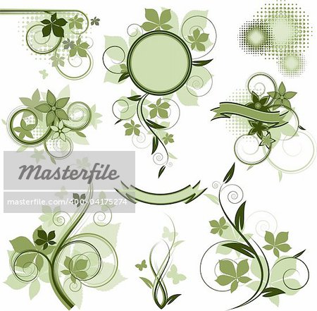 Collection of vector design elements over white. EPS 8, AI, JPEG