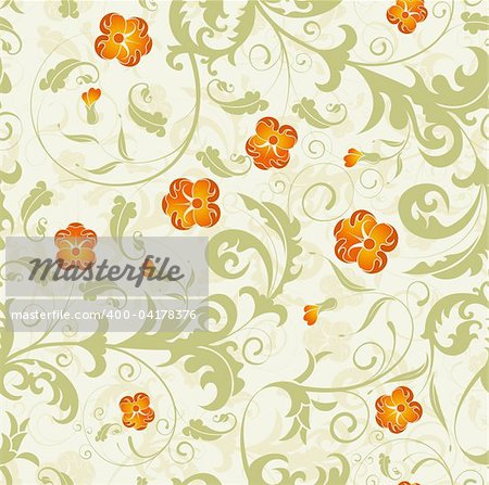 illustration drawing of beautiful seamless flower damask pattern