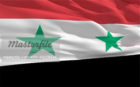 Fluttering flag of Syria on the wind