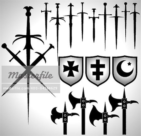 heraldic set,  this illustration may be useful as designer work
