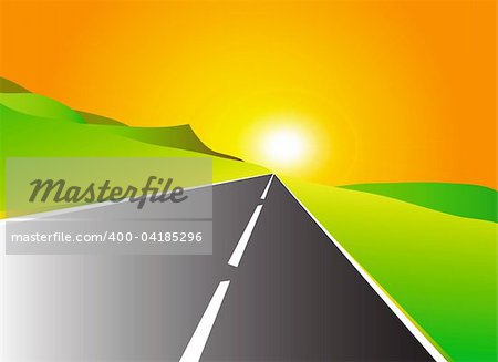 nice illustration of road to sun