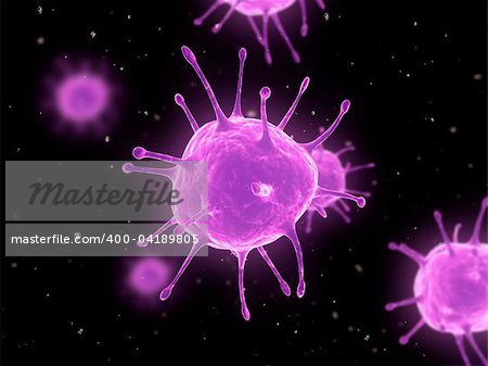 3d rendered close up of some isolated viruses