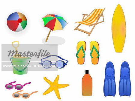 summer beach icons