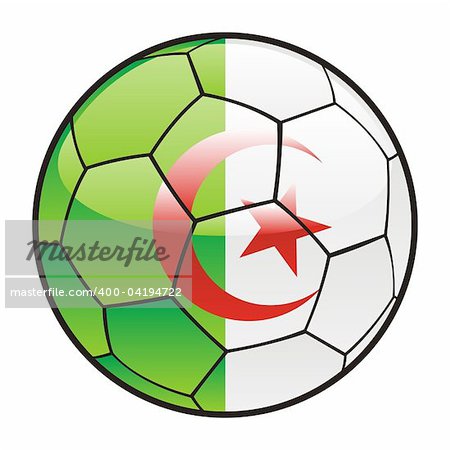 fully editable illustration flag of Algeria on soccer ball