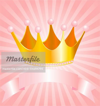 Beautiful background with crown for true princess
