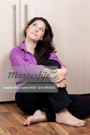 Relaxed young woman contemplating