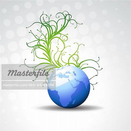 beautiful vector earth with flourish background