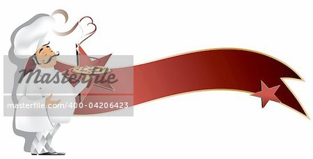 Chef and pizza design with banner for your brand name,you can also place your logo or text onto towel