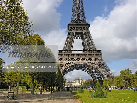 View of Eiffel Tower in Paris, France