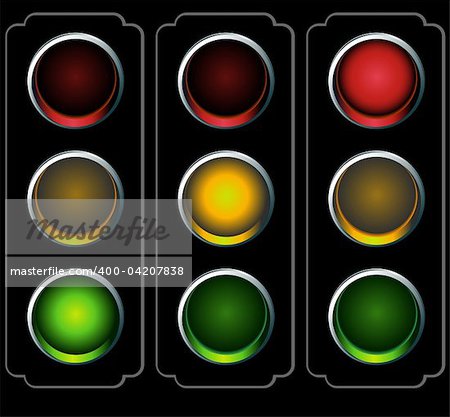 An image of a 3d traffic light.