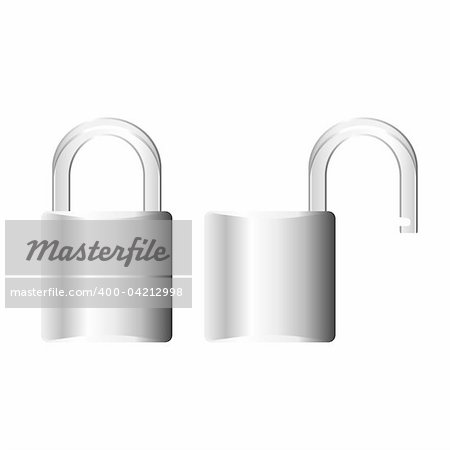 Padlock shown both open and closed