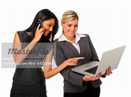 Dynamic team of business woman discuss work