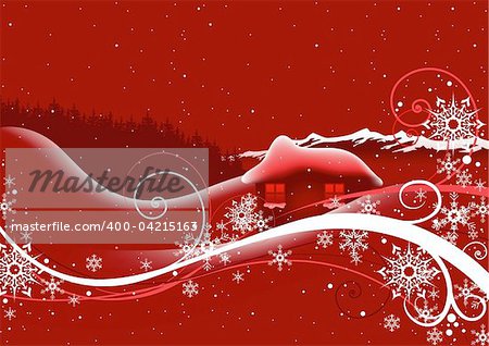 Red Abstract Christmas - christmas illustration, vector