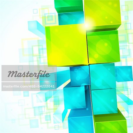 3d bright abstract background - vector illustration