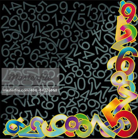 Abstract background with multicolor numbers signs