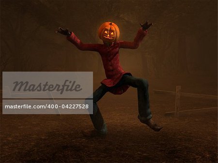 3d illustration of a Halloween pumpkin man