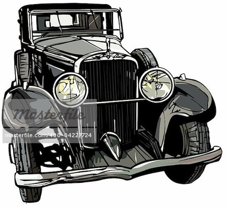 vector illustration of an old car