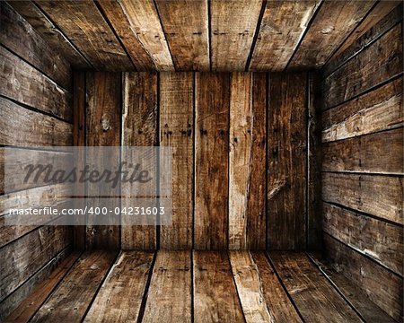 in Grunge old wood box texture background