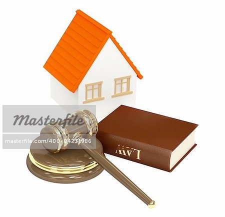 House and law. Object isolated over white