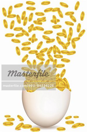 illustration of dollar egg on white background