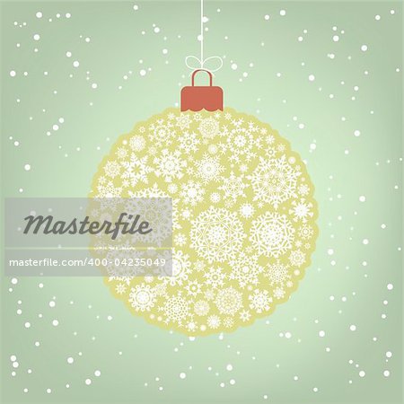 Retro template - Beautiful Christmas ball illustration. EPS 8 vector file included