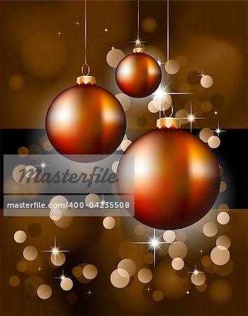 Suggestive Elegant Christmas Backgrounds with Stunning Baubles and Glitter elements
