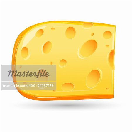 illustration of cheese piece on white background