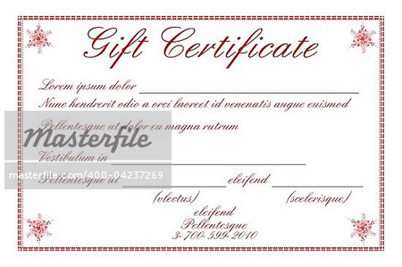 illustration of gift certificate on white background