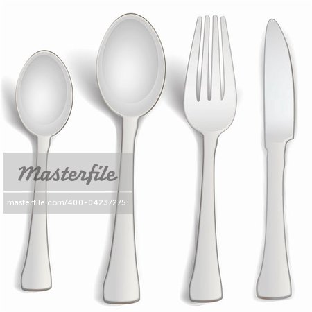 illustration of kitchen spoons on white background