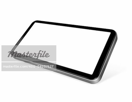 three dimensional mobile phone, digital tablet pc isolated on white whith clipping path