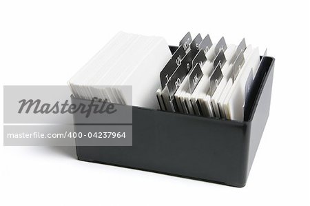 Box of Index File on White Background
