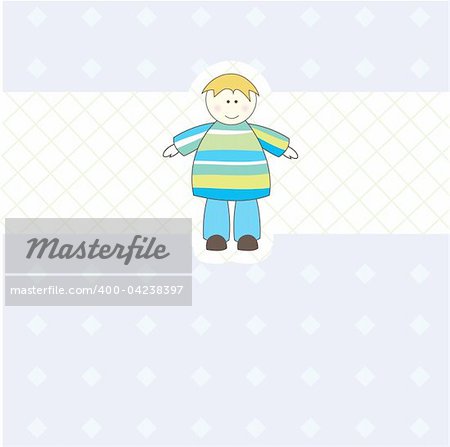 Baby boy arrival announcement card for you.Vector illustration