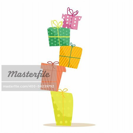 Colorful gifts, vector illustration
