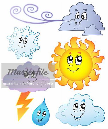 Cartoon weather images - vector illustration.