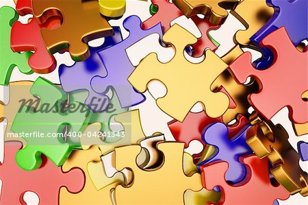 the background unsolved bunch of jigsaw puzzles pieces