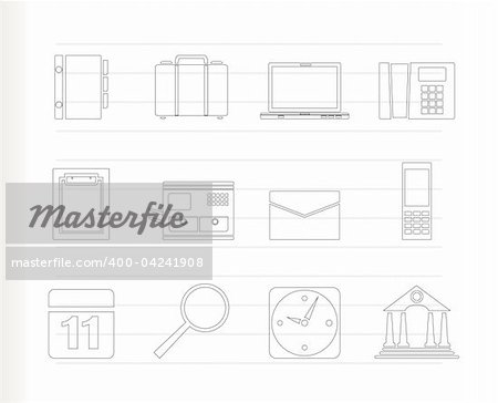 Business, Office and Mobile phone icons - Vector Icon Set