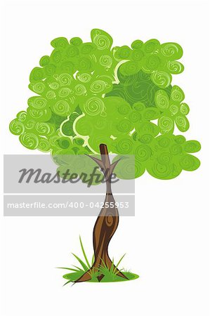 illustration of vector tree on isolated background