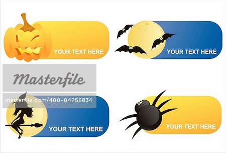 set of 4 halloween banners