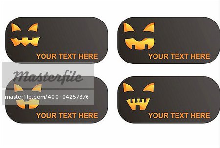 set of 4   scary halloween banners
