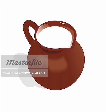 Illustration of jug with milk - vector