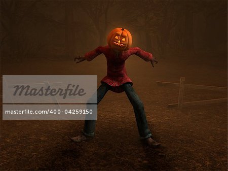 3d illustration of a Halloween pumpkin man