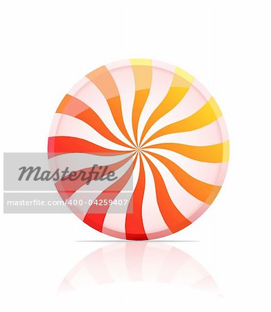 striped candy icon.  illustratio of lollipop isolated on white background