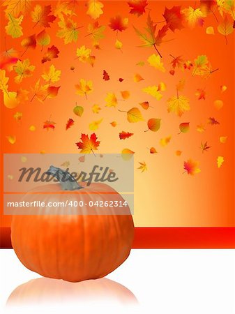 Autumn Pumpkins and leaves. EPS 8 vector file included