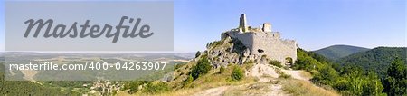 Beautiful panorama of the Bathory Castle ruins