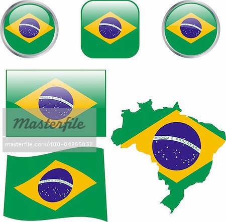 Brazil buttons - vector