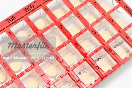 Closeup of Pills in Pill Box