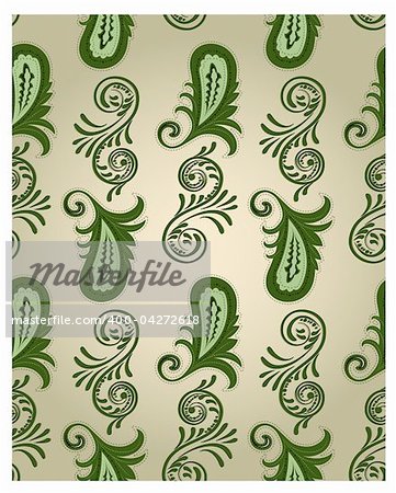 vector seamless paisley pattern. 4 clipping masks