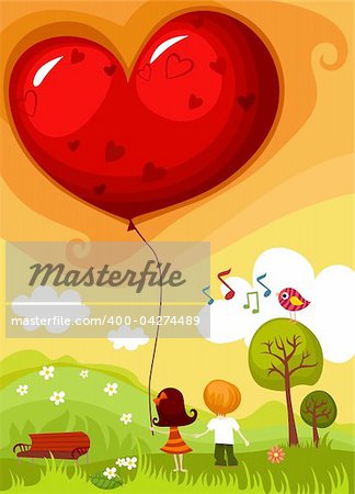 vector illustration of a Valentine card