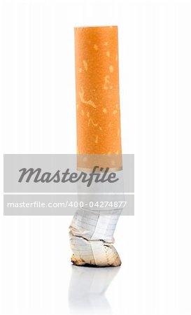 Cigarette butt isolated on a white background (Clipping Path)